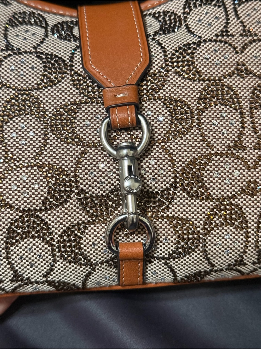 NWT Coach Crystal Signature Jacquard Hamptons Shoulder Bag - Picture 3 of 12